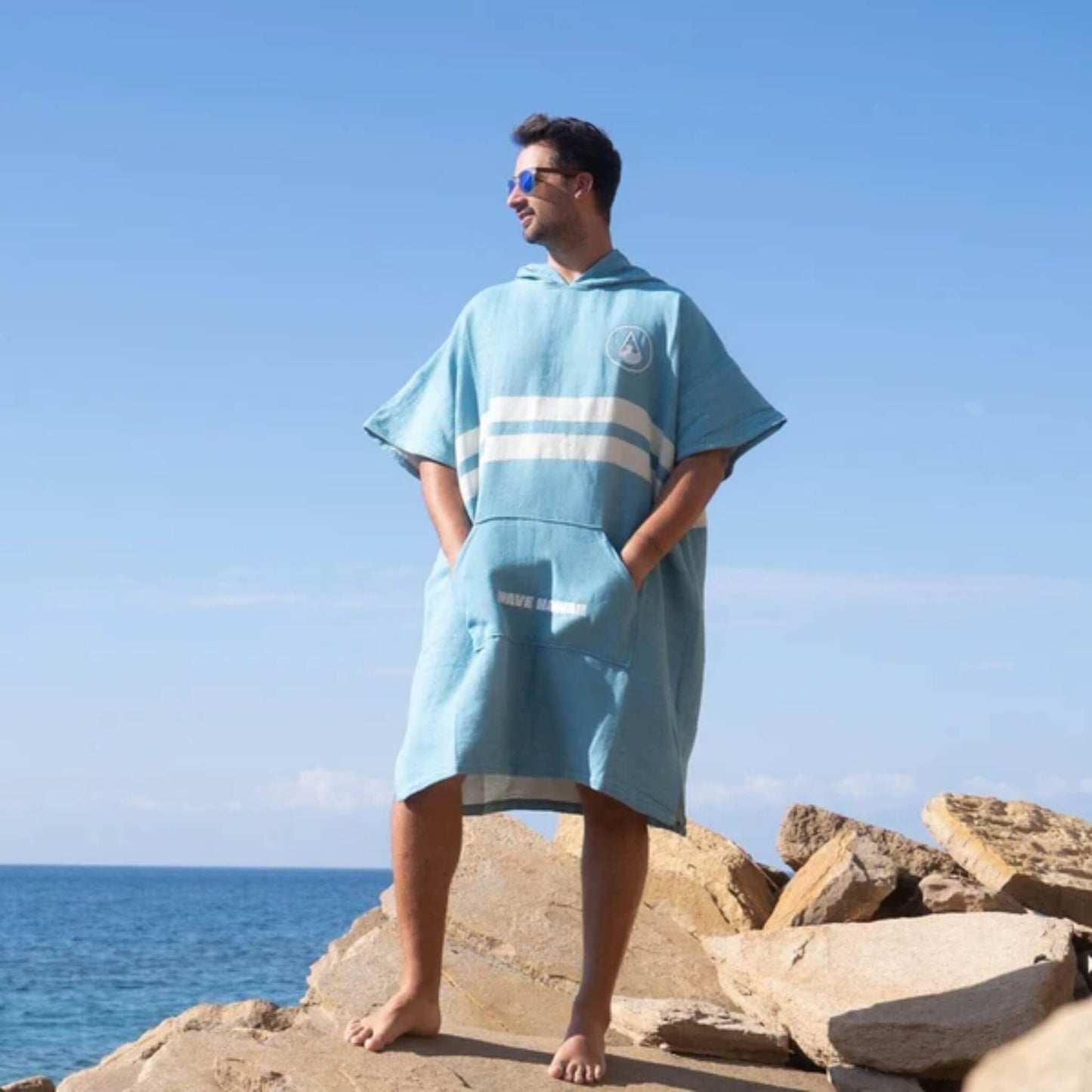 Wave Hawaii NatureLite Travel Poncho Stripes Blue blau