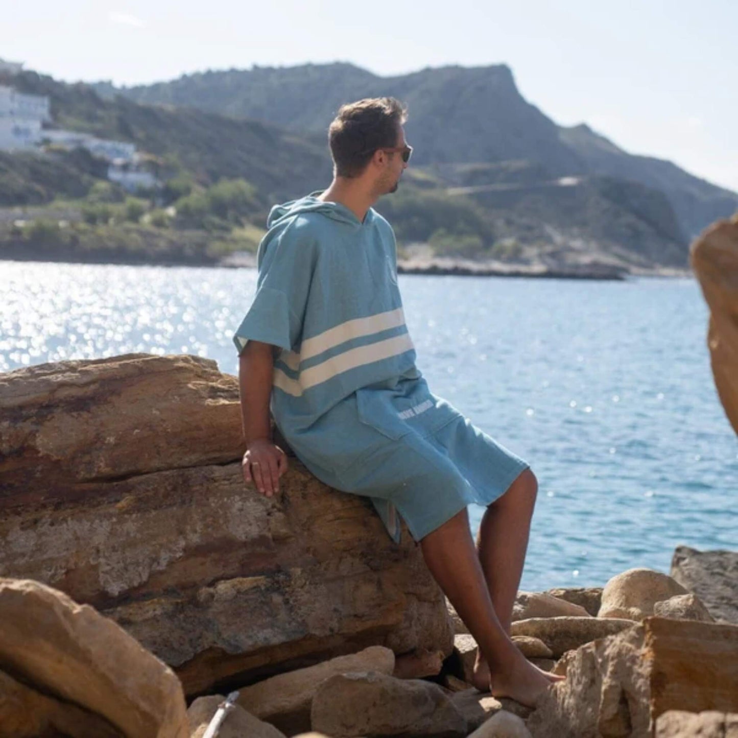 Wave Hawaii NatureLite Travel Poncho Stripes Blue blau