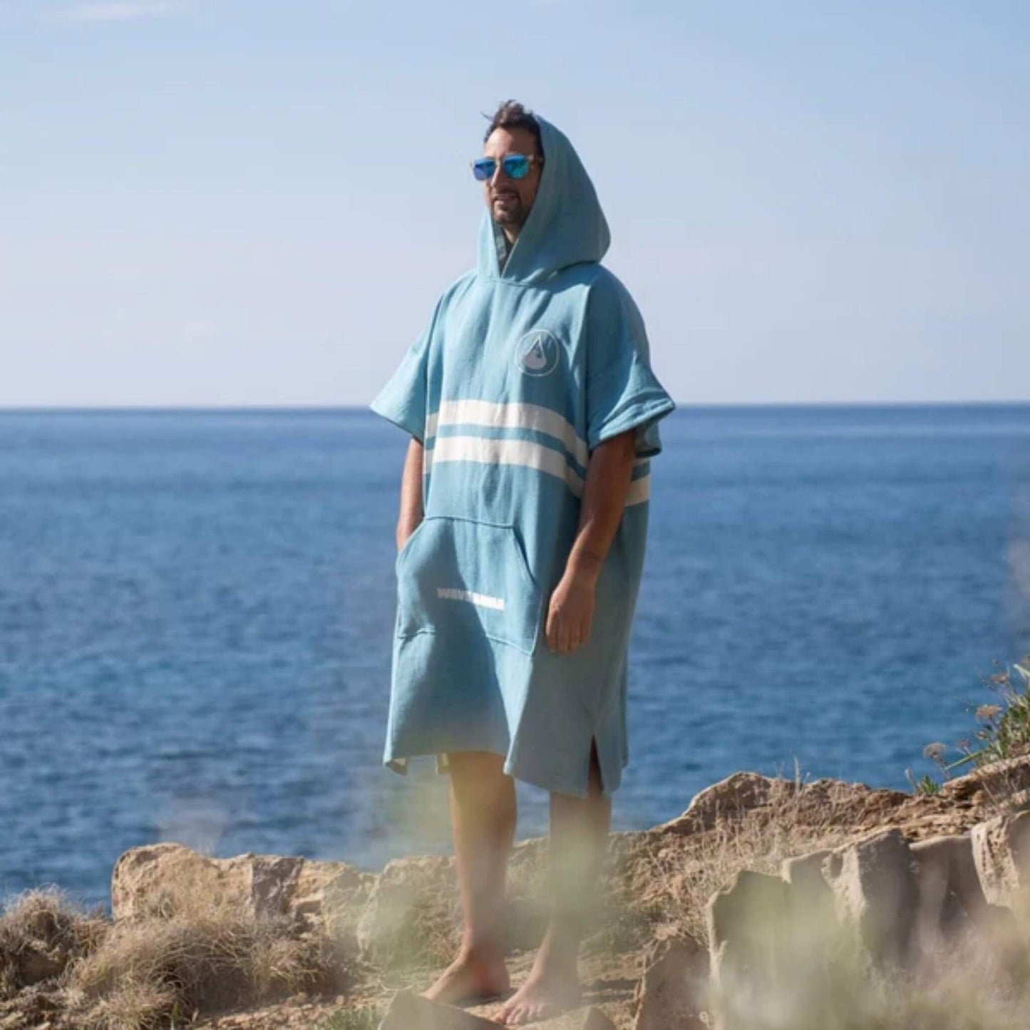 Wave Hawaii NatureLite Travel Poncho Stripes Blue blau