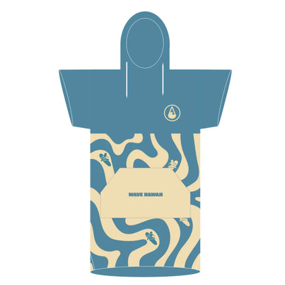 Wave Hawaii NatureLite Travel Poncho Stripes Swirls blau