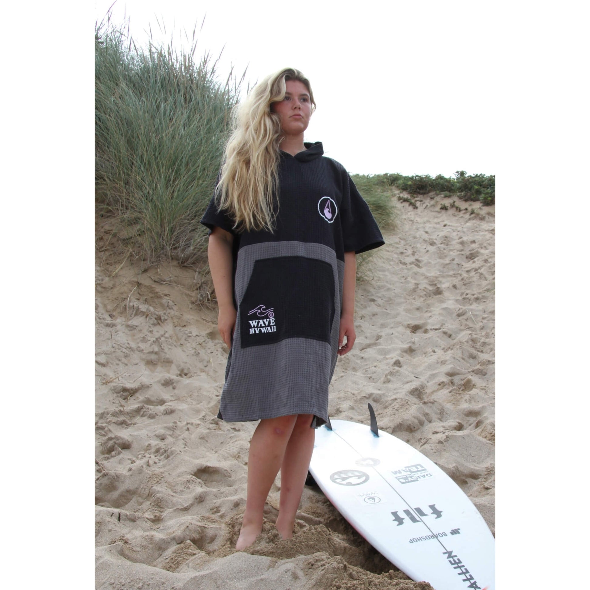 Wave Hawaii Travel Poncho El Yaque S-M schwarz
