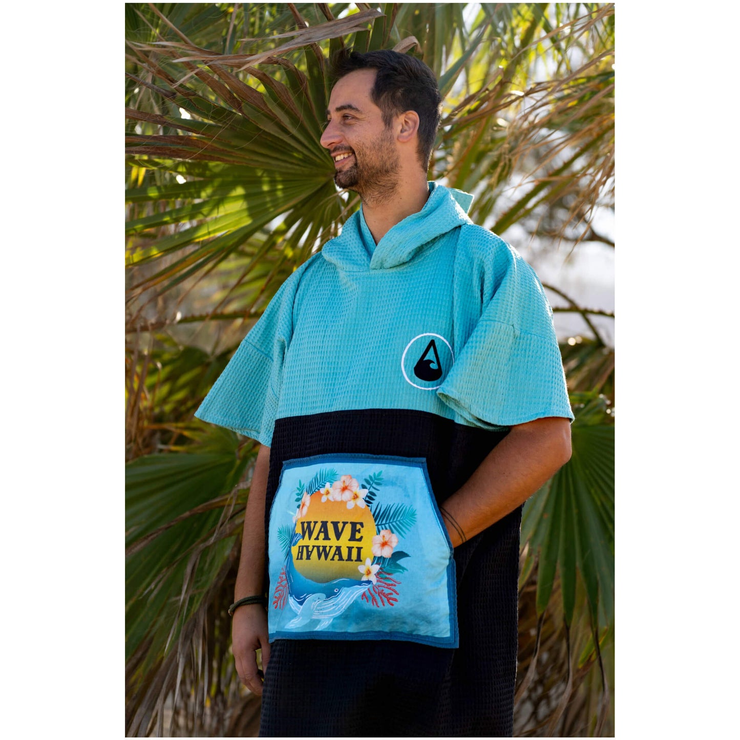 Wave Hawaii Travel Poncho Pahoa L-XL blau grau