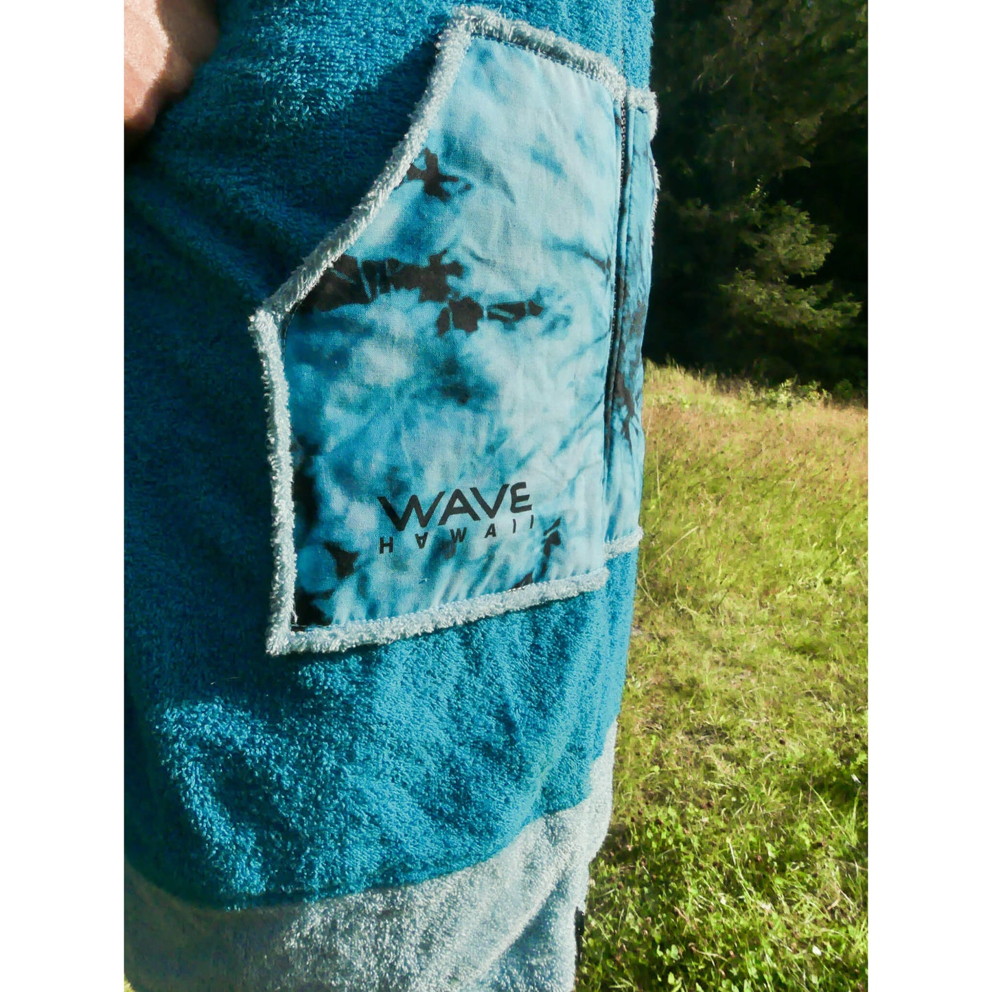 Wave Hawaii Zip Poncho Cotton Flyh M blau
